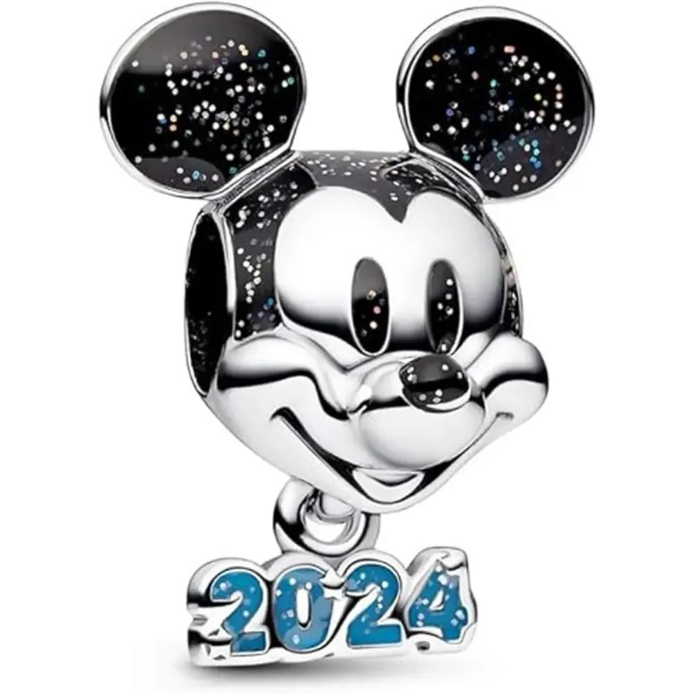 NEW Mickey Mouse 2024 Dangle Charm Pendant 925 Sterling Silver